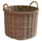 Arthur Cameron - Deluxe Circular Wicker Log Basket with Handles & Lining - Wicker Basket, Wicker Storage Basket, Round Log Basket, Large Log Basket, Round Wicker Basket (Large, Antique Wash)