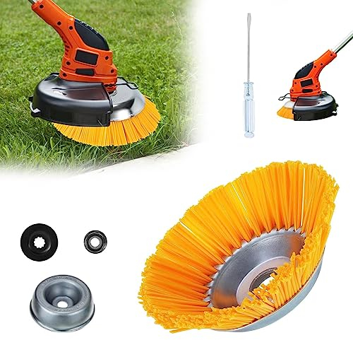 Freischneider-Unkrautbürste,Unkrautbürste für Freischneider Nylon,Weed Brush Round Brush,Professional Brush Cutter Wild Herb Brush,für UnkrautbüRste Gegen Unkraut,Moos(200x25.4mm)