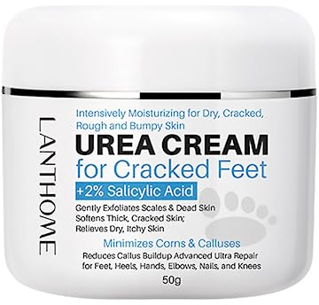 Urea Crème pour les pieds 40 %,Crème réparatrice pour talon craquelé,50 g,Pour peaux sèches et dures,Résistance maximale avec 2 % d'acide salicylique pour soins des mains, des pieds et du corps