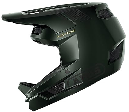 ABUS Downhill Helm HiDrop – ASTM-zertifizierter Fullface Helm mit ABS-Außenschale für MTB: Downhill, Enduro und Bikepark – für Erwachsene und Jugendliche – Grün, Größe L