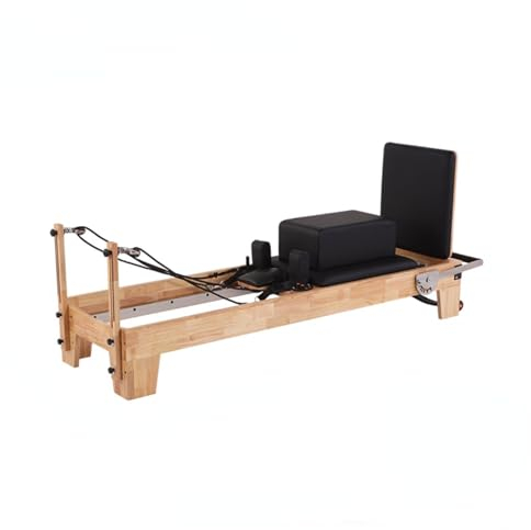 AMCOIN Pilates Reformer Kurzbein-Reformer Aus Gummiholz,geeignet Für Studio Und Zuhause (Schwarz)