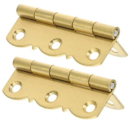 OSALADI 2pcs High Strength Brass Piano Hinges Musical Instrument Hinges for Cabinet Bookshelf Accessories Sturdy Copper Material Smooth Edges Golden