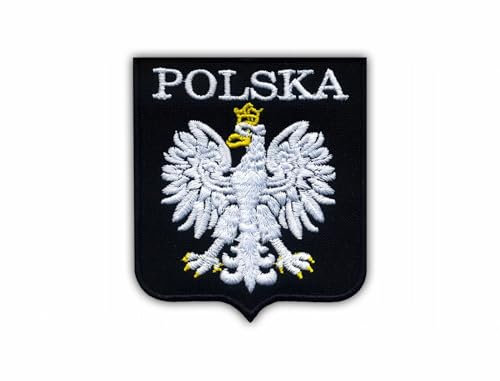 Polnisches Wappen (Weißer Adler) - Polen - Aufnäher - Bestickter Aufnäher / Abzeichen / Emblem