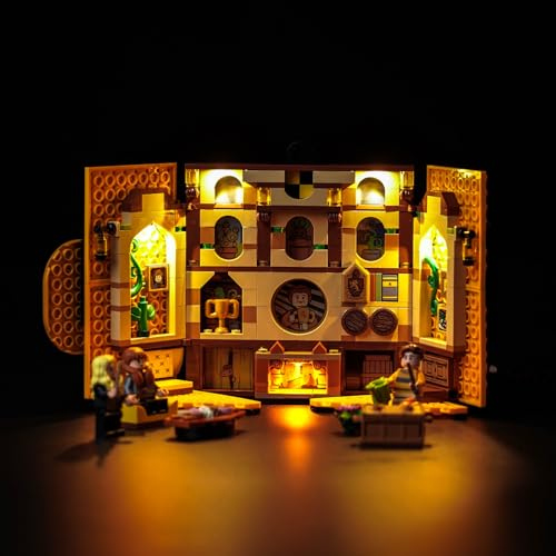 Led Licht Set für Lego 76412 Hufflepuff House Banner (Kein Lego), Dekorationsbeleuchtungsset für Lego Harry Potter Hogwarts Schloss Hufflepuff Kreative Spielzeug