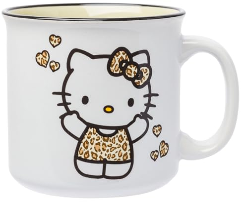 Silver Buffalo Sanrio Hello Kitty - Taza de cerámica con diseño de leopardo, 20 onzas