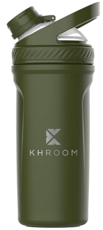Khroom Shaker per Proteine da 700 ml con Funzione Termica in Acciaio Inox | Setaccio Intelligente | Bicchiere in Metallo (Bianco)