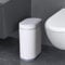 ELPHECO Bathroom Motion Sensor Trash can 2 Gallon Automatic Garbage Can, Slim Plastic Smart Trash Can with Lid, Commercial Intelligent Trash Bin for Bedroom, Bathroom, Office, White with Grey Trim