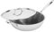 Royalford Triply Stainless-Steel Wok Pan with Lid – Deep Stir Fry Pan with Induction Base – Long Handle Frying Pan Kadai Cooking Pan for Shallow & Deep Frying, Induction Bottom, 26cm