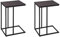 WOLTU Beistelltisch 2er Set, Kaffeetisch Couchtisch Sofatisch Nachttisch Betttisch Laptoptisch, Gestell aus Metall, Tischplatte aus MDF, 45x25x63,5cm(BxTxH), Dunkelbuche TSG17dc-2