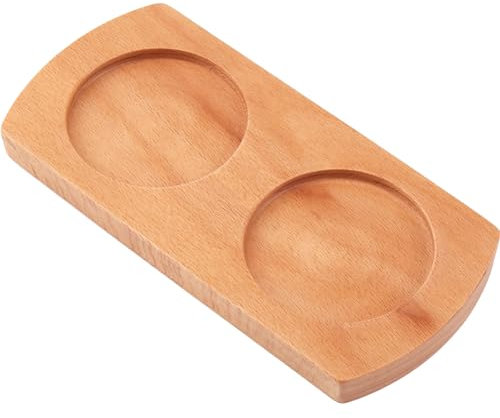 GORGECRAFT Wooden Salt and Pepper Mill Tray Wood Tray Pepper Mill Holder Shakers Salt Grinder Rest for Kitchen Storage Holder Accessories Home Decor, BurlyWood 16.3x7.1cm