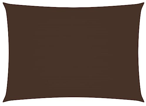 vidaXL Toldo de Vela Rectangular Tela Oxford marrón 5x7 m