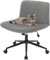 WOLTU Bürostuhl ohne Armlehnen, Schreibtischstuhl mit breiter Sitzfläche, Drehstuhl höhenverstellbar, ergonomischer Stuhl Schneidersitz, Lesesessel 150 kg belastbar, Samt, Dunkelgrau BS160dgr