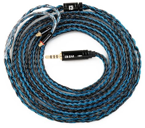 Yinyoo KBEAR MMCX ST16 Plus 2m Headphone Extension Cable, 5N OCC Silver-Plated Wire Core, Wire Headphone Cable for Aonic 215/Aonic 3/Mach 40/Mach 70/Pro X20/Pro X30/FH3/FH3S/FH5