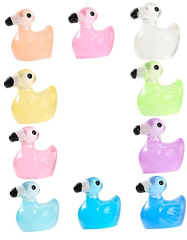 Parliky 10stücke Mini Flamingo Statue Aus Kunstharz Leuchtender Flamingo Für Außenbereich Für Gartenlandschaft Fein Verarbeitet Und Robust Für Heimdekoration Und DIY-mikrolandschaft