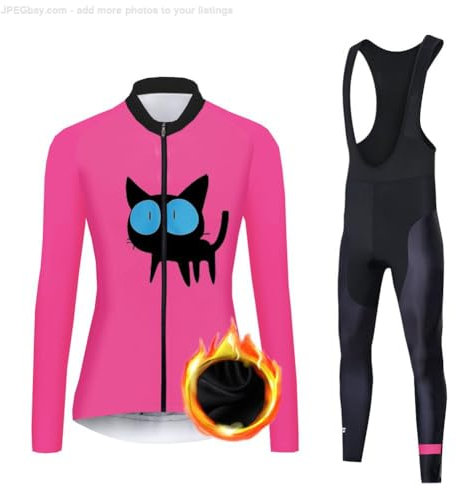 UGLY FROG RTaoNu01 Abbigliamento Ciclismo Donna Invernale Tuta da Ciclista Manica Lunga Maglia MTB Bici,Completo Bicicletta Termico Vello Giacca e Pantaloni 20D