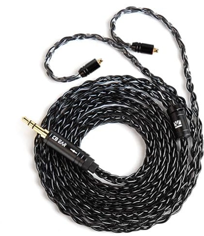 KBEAR ST12 MMCX IEM Cable, in Ear Monitor Replacement Earbuds Earphone Cable, 8 Core 4N OFC Silver-Plated HiFi Headphone Wire Extension Cord for TIN Audio T2 T3 Shure Earphones (Dark, MMCX 3.5MM)