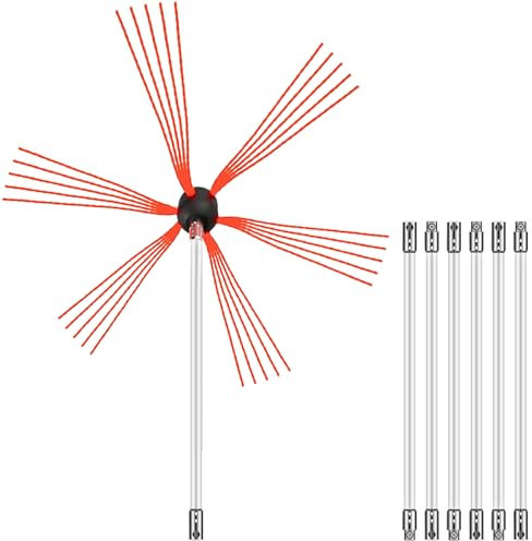 VEVOR Kit de Deshollinamiento Limpieza de Chimenea 23FT Sooteater Kit de Limpieza de Chimenea Esta Herramienta Integral para Dividir Tuercas Varios Campos como La Industria Mecánica