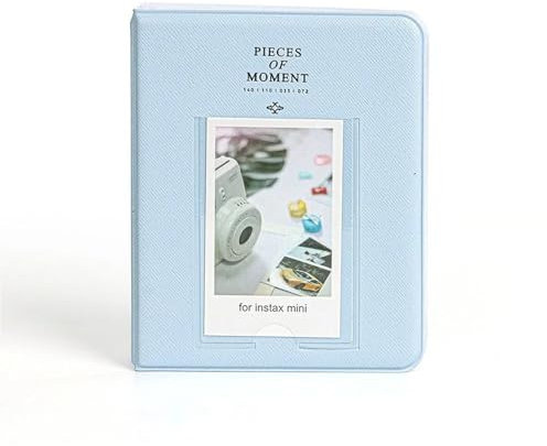 JMORCO Fotoalbum 64 Taschen, Fotoalbum, Sofortbildkamera, 7,6 cm, Aufbewahrungsbox for Bilder, Stempel, Tickets, Karten, Organizer(Blue)