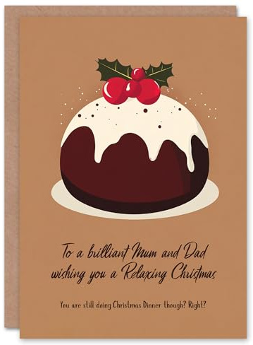 Artery8 Relaxing Wishes Still Doing Dinner Right Funny Blank For Him Or Her Art Christmas Card