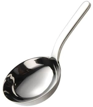ZDFQly Heavy-Duty Ladle (Short Handle) Big Spoon 18/10 Stainless Steel Ladle for Serving, 7.1 inch, 1Pack (Silver)