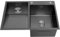 KOOGIMDDR 60x48cm Negro Gris Fregadero de lavandería, 304 Acero Inoxidable Lavabo de lavanderia balcón de Lavabo con Lavabo Lavadero Fácil De Limpiar Doble Fregadero De Lavandería Piscina