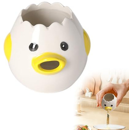 1PCS Ceramic Egg Yolk Egg White Separator Yellow Egg White Separator Egg Separator Portable Kitchen Gadgets Baking Tool Cute Egg Separator for Kitchen Cooking Baking Cake Assistant Tool