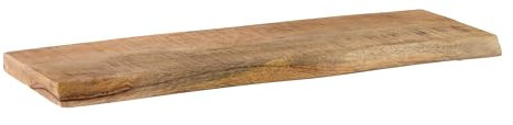 SAM Wandregal Amanda, Mangoholz massiv & rau/Natur, Holzregal/Steckboard mit Baumkante, 80x20 cm Regal
