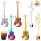 CATOR 6 Pezzi Cucchiaini da caffè a forma di chitarra, in acciaio inossidabile, regalo musicale per uomo, set di cucchiaini da tè carini per gelato, dessert, mescolare, zucchero, regali di Natale