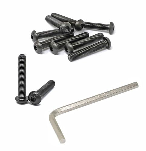 iexcell Lot de 10 vis à tête hexagonale M8 x 45 mm, filetage 1,25 mm, alliage d'acier de qualité 10,9, finition oxyde noir