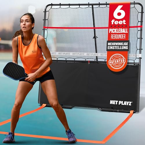 Pickleball Rebound Netz Trainingsgerät, Einstellbarer Winkel und einfache Einrichtung – perfektionieren Sie Ihre Vorhand-, Rückhand-, Dink- und Volley-Genauigkeit und Koordination
