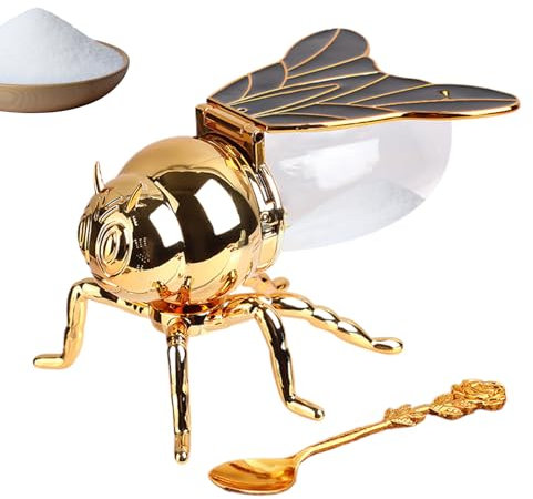 Récipient à miel décoratif en forme d'abeille – Pot à condiments en forme d'abeille | Pot à miel, pot à sucre | Pot à miel d'abeille pour la cuisine et la maison | Joli pot à condiments avec cuillère
