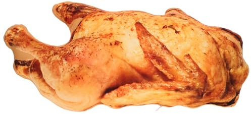 CIYODO Realistisches Brathähnchen Dekokissen aus Weichem Pp Baumwollmaterial Rundes Rückenkissen und Flauschiges Wohnzimmerkissen für Gemütliche Dekoration