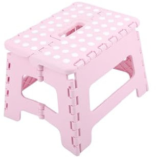 jusqu'à 150 kg, hauteur : 22 cm, marchepied pliable, tabouret pliable, pour enfants, rose