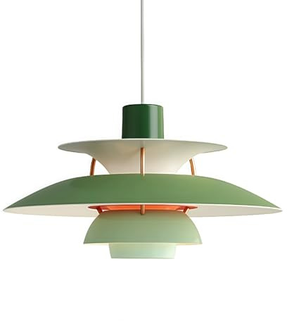 WQCSH Pendelleuchte Esstischlampe Kronleuchter Moderne Hängelampe Grün 30CM | Klassisches Design, mehrschichtige Struktur, hochwertiger Aluminium-Leuchtkörper, verstellbarer Hangkabel, E27-Leuchthalter