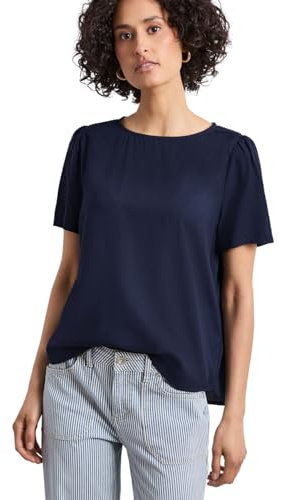 Street One Damen Bluse mit Rundhals und kurzen Puffärmeln