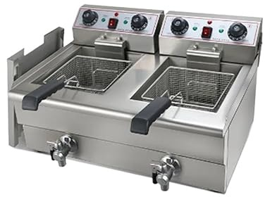 Friteuses, Certificat professionnel équipement de cuisine friteuse industrielle électrique avec 2 réservoirs