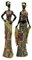 Zierfigur Afrikanerin, buntes Kleid, 2er Set, Deko-Figur