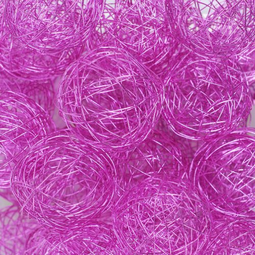 Drahtbälle, Drahtkugeln. Ca 30 mm. 10 Stück in rosa PINK -13