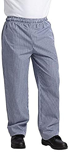 Whites Chefs Clothing Vegas Chef Trousers, XX-Large, Blue & White, XXL | Offers a comfortable regular fit for busy kitchens, featuring easy-to-wash fabric and classic styling for everyday shifts.