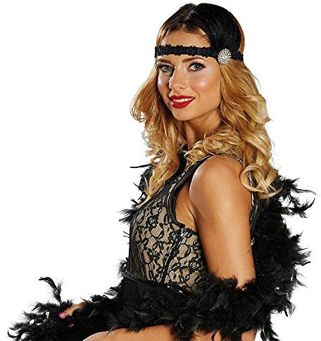 Rubie's Kostüm Zubehör Haarband Charleston Flapper Karneval Fasching schwarz
