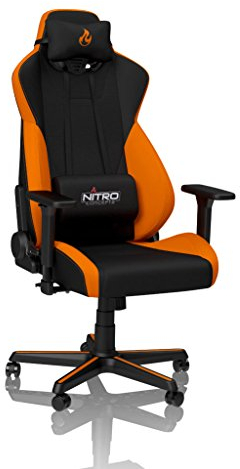 NITRO CONCEPTS S300 Gamingstuhl - Bürostuhl - Schreibtischstuhl - Stoffbezug - Horizon Orange (Orange)