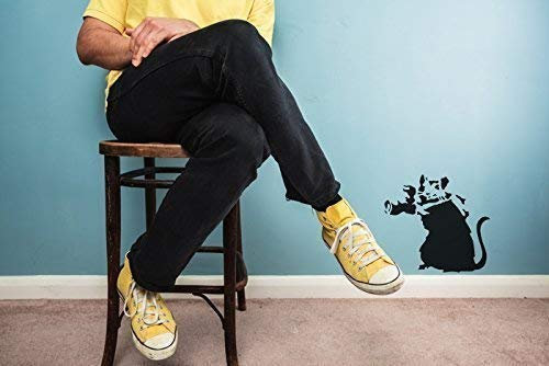Banksy Kamera Ratte, Paparazzi Ratte Schablone wiederverwendbar startseite-wand-dekor Schablone Graffiti Banksy Stil Kunst Schablone Wandfarbe Stoffe & Möbel - halb transparent Schablone, XL/ 54X59CM