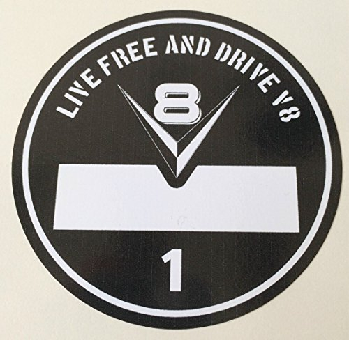 24/7stickers MG050 / V8 Plakette Aufkleber D=8cm Oldschool Oldtimer Umweltplakette Zone Umweltzone Scheibe