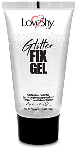 LoveShy Cosmetics Gel Fixateur Paillettes végétalien pour application de paillettes, fard à paupières, pigments et poudre pour les yeux - 50 ml