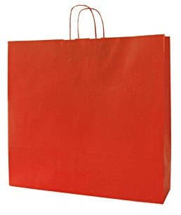 PGV Papiertragetaschen mit Kordel extra groß 54 + 14 x 50 cm (10 Stück, ROT)