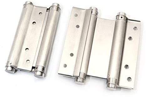 Lot de 2 charnières à ressort double action en acier inoxydable pour porte de café ou berline 15,2 cm