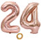 40 Zoll Luftballons Zahl 24 Rose Gold, Nummer 24 Luftballon Rosegold frau Luftballons 24. Geburtstag deko frauen Folienballon 24 Rose Gold 24 Ballons Große, Riese Heliumfolie Ballon 24 (number 24)