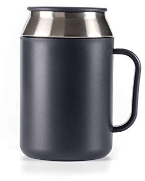 Tupperware Taza de acero para escritorio de plástico, 400 ml, 1 unidad (negro)