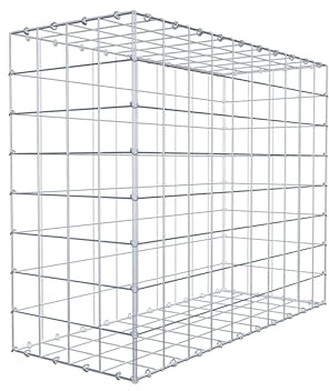 GABIONA Gabione 100 × 80 × 40 cm (L x H x T) – Steinkorb aus 4 mm Draht, Maschenweite 10 × 10 cm, C-Ring Verschluss + Gratis-Zange – ideal für Sichtschutz, Gabionenzaun, Gartenmauer und Steinkorbwand