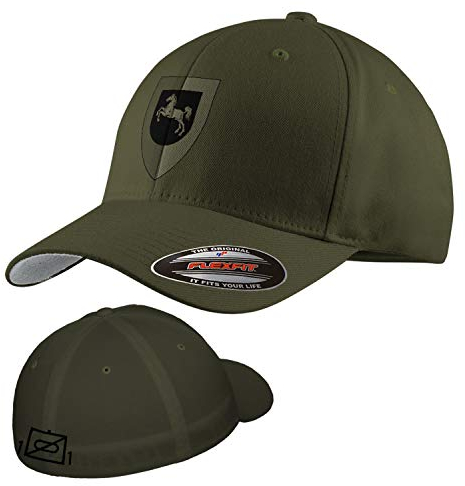 Copytec Flexfit Kappe 1 Panzerdivison PzAufklBtl 1 Bundeswehr Wappen Zeichen #36712, Farbe:Oliv, Flexfit Kappe:S/M
